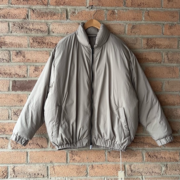 Essentials Jackets & Blazers - ESSENTIAL FEAR OF GOD | Taupe Neutral Puffer Winter Designer Jacket Coat